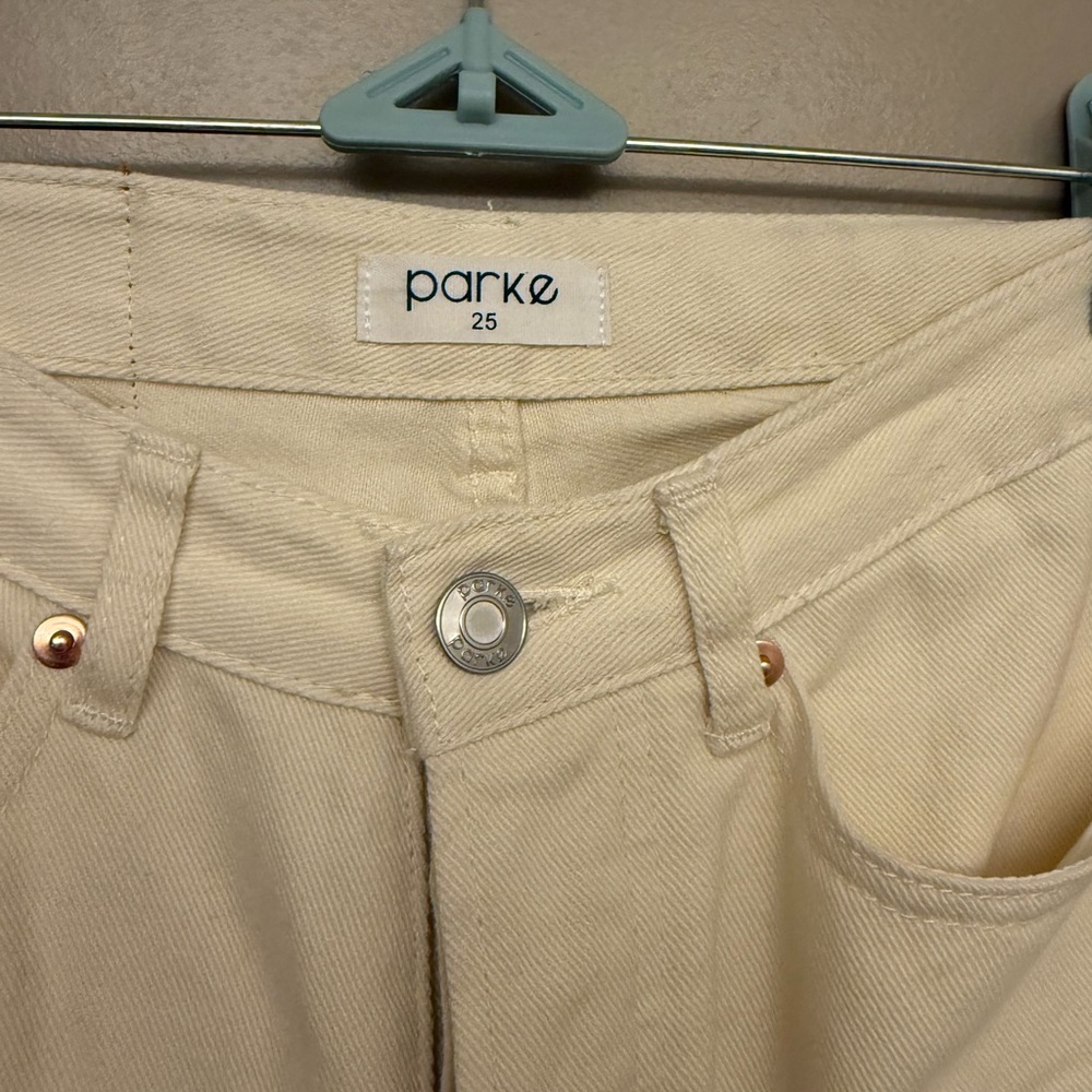 Parke Cream 90s Straight Legged Jeans - Picture 2 of 4